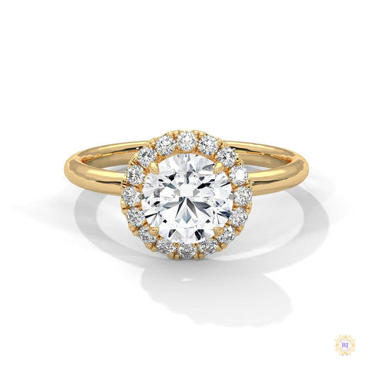 1.50 Ct. Round Halo Lab Diamond Ring
