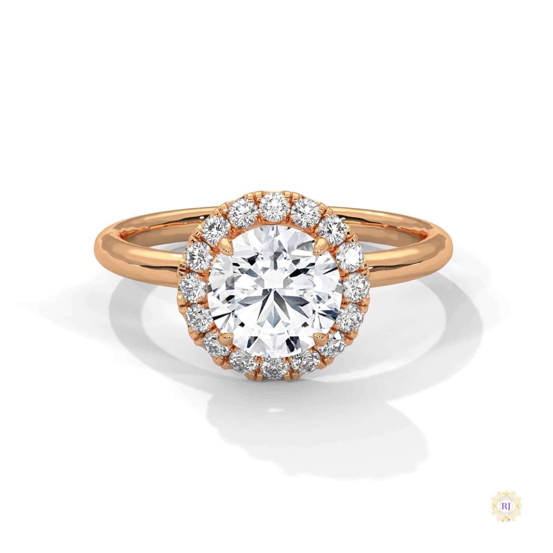 1.50 Ct. Round Halo Lab Diamond Ring