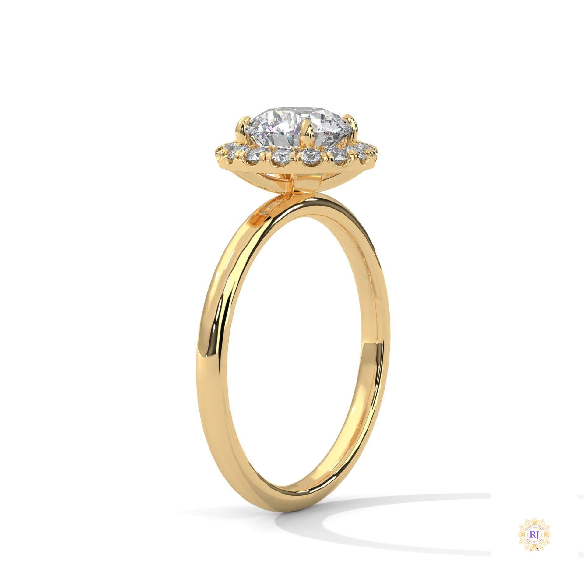 1.50 Ct. Round Halo Lab Diamond Ring