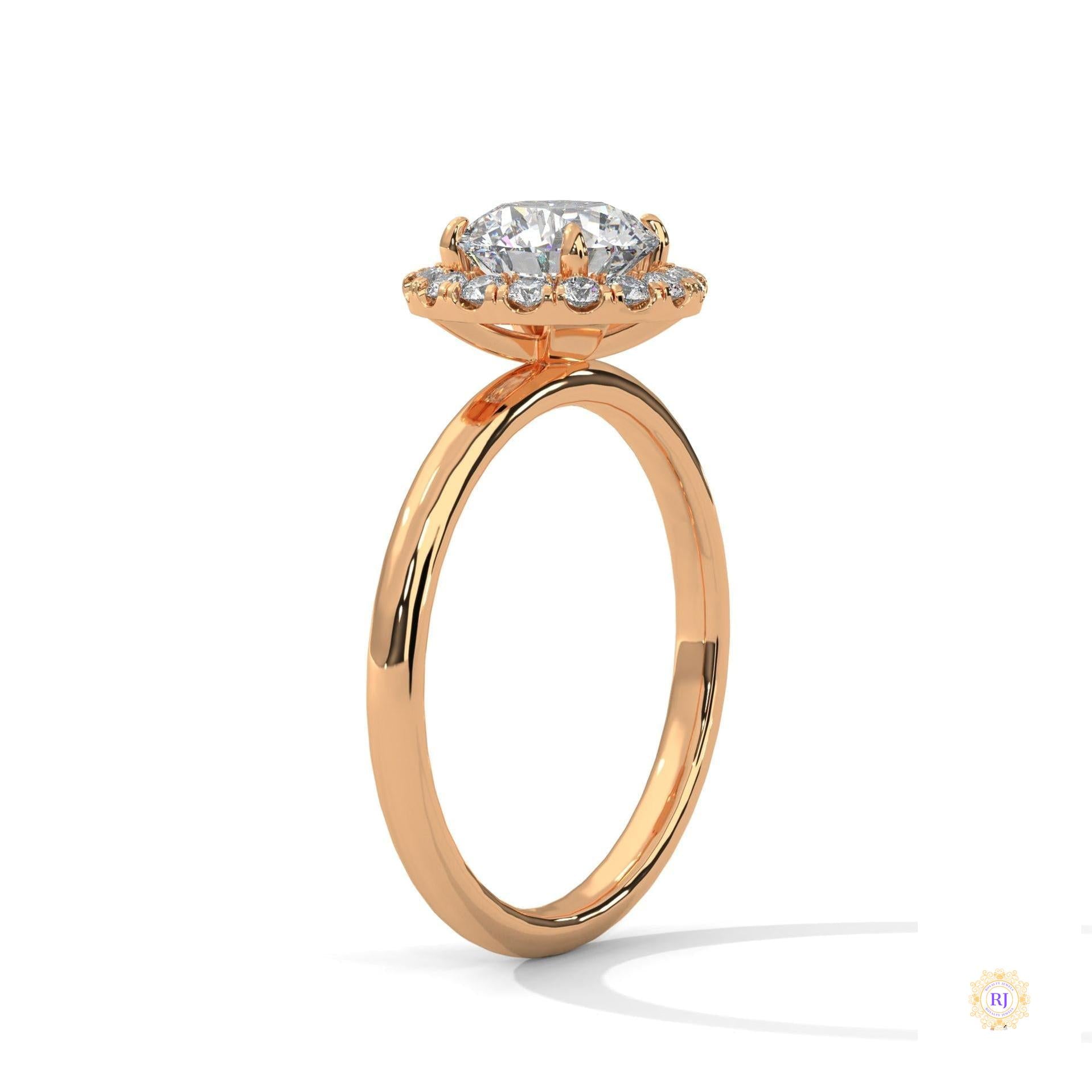1.50 Ct. Round Halo Lab Diamond Ring