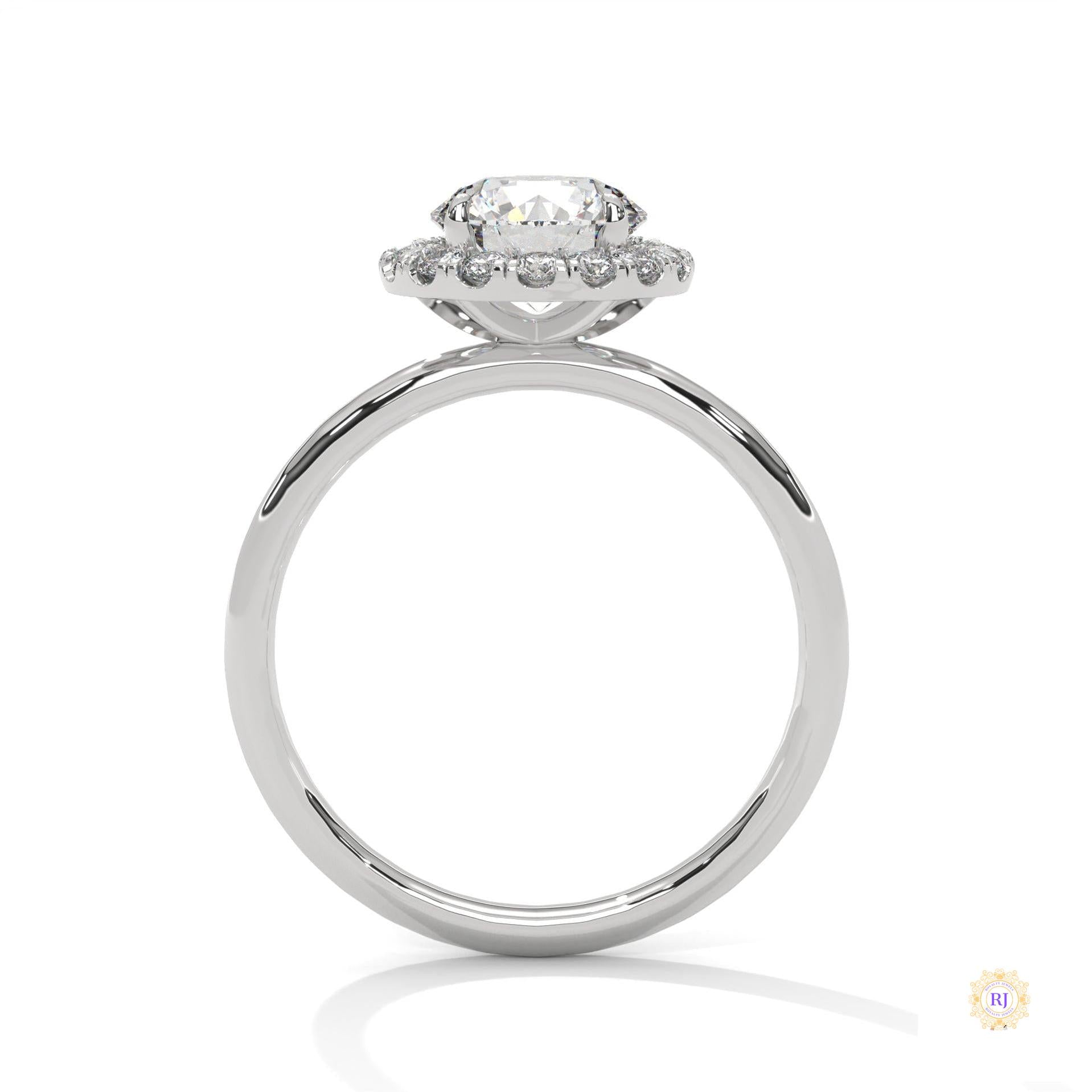 1.50 Ct. Round Halo Lab Diamond Ring
