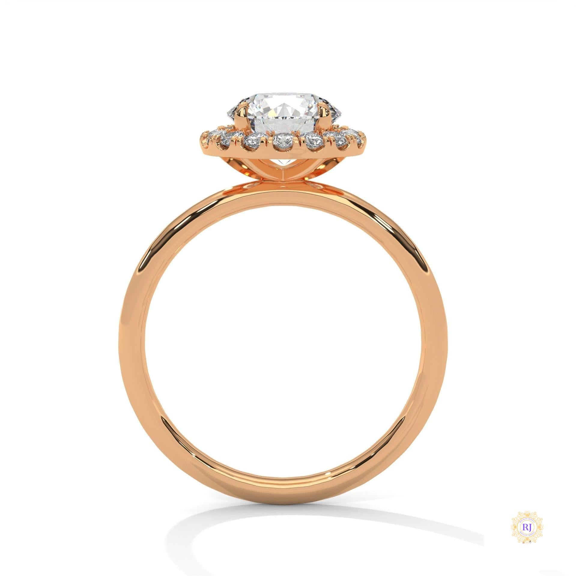 1.50 Ct. Round Halo Lab Diamond Ring