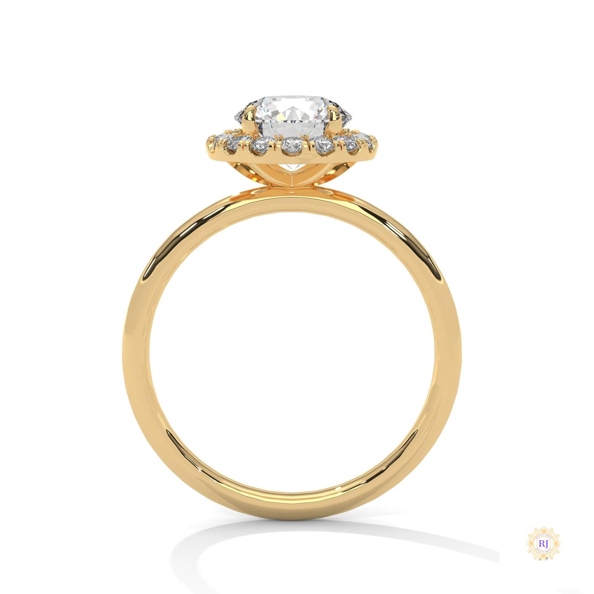 1.50 Ct. Round Halo Lab Diamond Ring