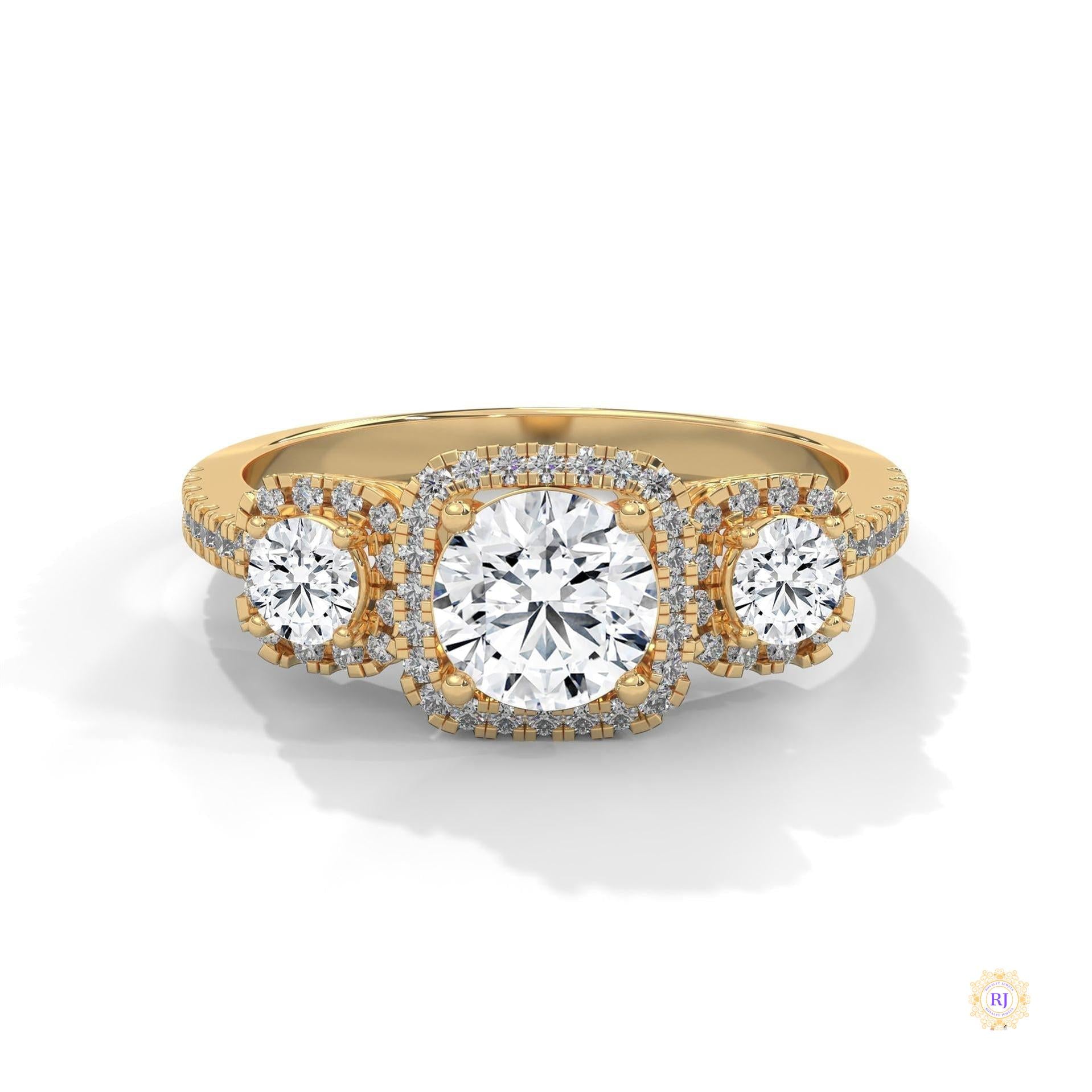 1.55 Ct. 3-Stone Round Lab Diamond Ring