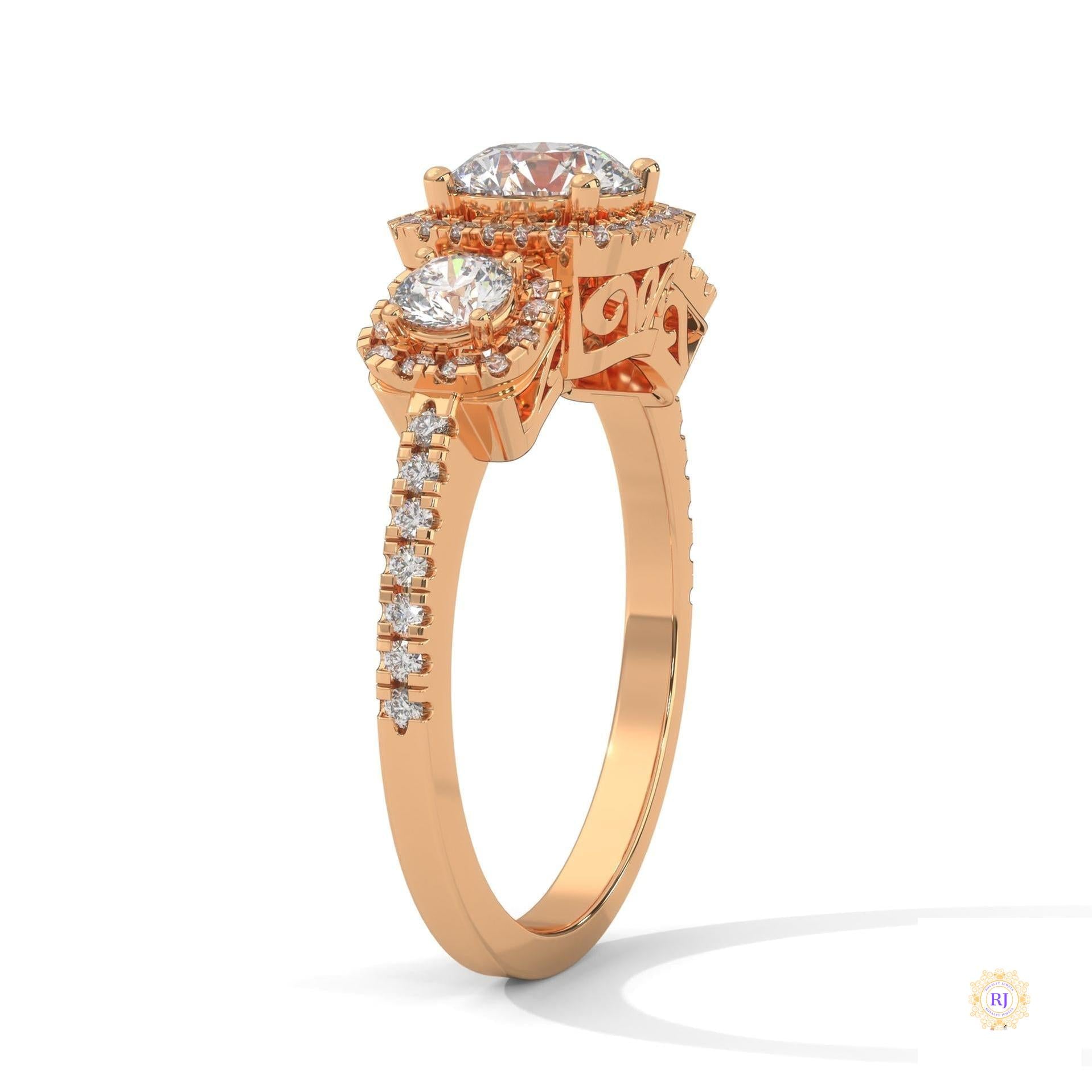 1.55 Ct. 3-Stone Round Lab Diamond Ring