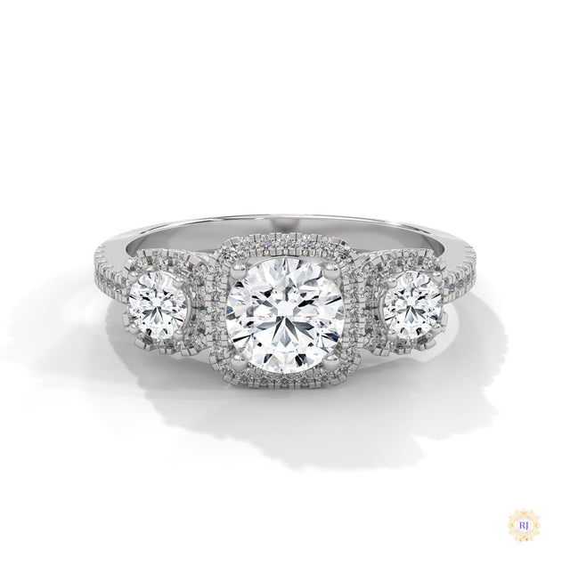 1.55 Ct. 3-Stone Round Lab Diamond Ring