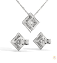 1.60 CT. Princess Halo Diamond Earrings