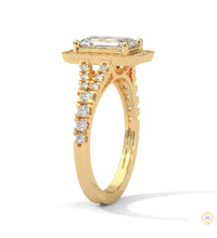 1.60 Ct. Emerald-Cut Halo Lab Diamond Engagement Ring