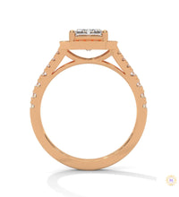 1.60 Ct. Emerald-Cut Halo Lab Diamond Engagement Ring
