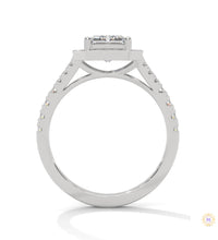 1.60 Ct. Emerald-Cut Halo Lab Diamond Engagement Ring