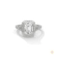 1.60 Ct. Emerald-Cut Halo Lab Diamond Engagement Ring