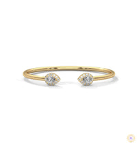 1.60 Ct. Open Bangle with Pear Lab Diamond Accents