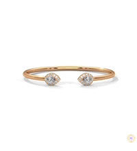 1.60 Ct. Open Bangle with Pear Lab Diamond Accents