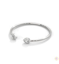 1.60 Ct. Open Bangle with Pear Lab Diamond Accents