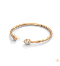 1.60 Ct. Open Bangle with Pear Lab Diamond Accents