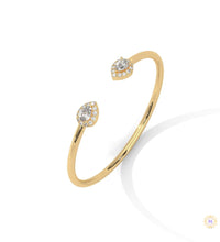 1.60 Ct. Open Bangle with Pear Lab Diamond Accents