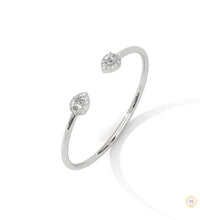 1.60 Ct. Open Bangle with Pear Lab Diamond Accents