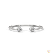 1.60 Ct. Open Bangle with Pear Lab Diamond Accents