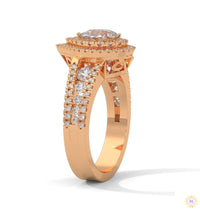 1.60 Ct. Pear Halo Lab Diamond Engagement Ring