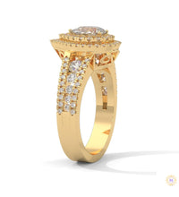 1.60 Ct. Pear Halo Lab Diamond Engagement Ring