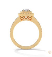 1.60 Ct. Pear Halo Lab Diamond Engagement Ring