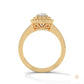 1.60 Ct. Pear Halo Lab Diamond Engagement Ring