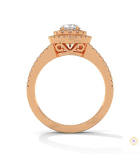 1.60 Ct. Pear Halo Lab Diamond Engagement Ring