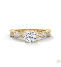 1.60 Ct. Round Lab Diamond Marquise Engagement Ring