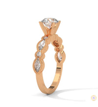 1.60 Ct. Round Lab Diamond Marquise Engagement Ring