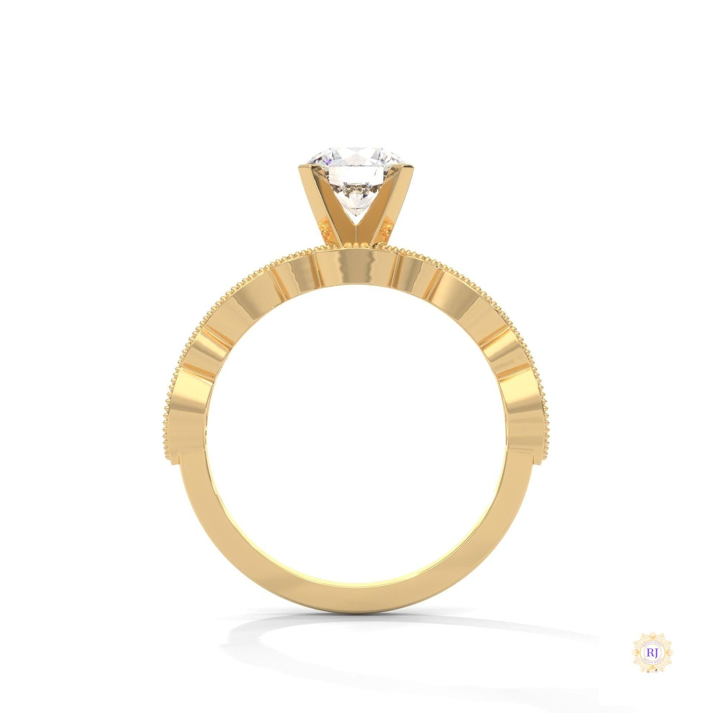 1.60 Ct. Round Lab Diamond Marquise Engagement Ring