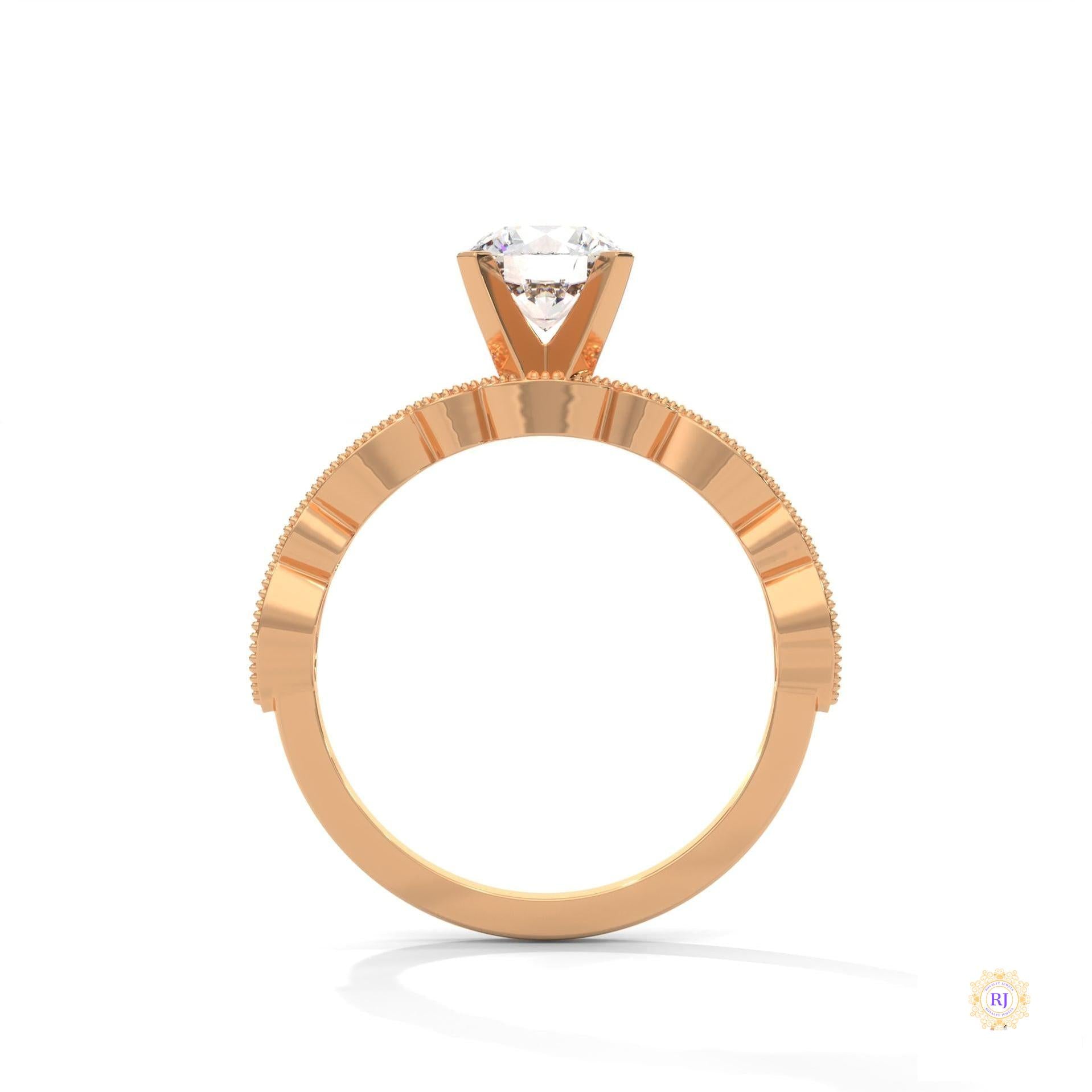 1.60 Ct. Round Lab Diamond Marquise Engagement Ring