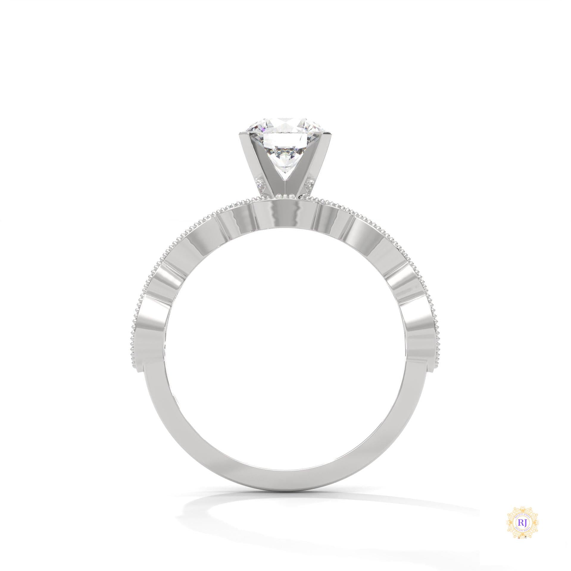 1.60 Ct. Round Lab Diamond Marquise Engagement Ring