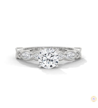 1.60 Ct. Round Lab Diamond Marquise Engagement Ring