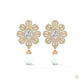 1.70 CT. Diamond & Pearl Teardrop Earrings