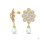 1.70 CT. Diamond & Pearl Teardrop Earrings