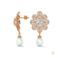 1.70 CT. Diamond & Pearl Teardrop Earrings