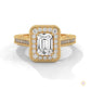 1.70 Ct. Emerald-Cut Halo Lab Diamond Ring