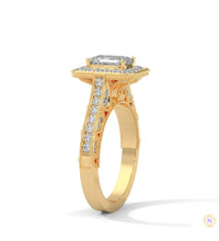 1.70 Ct. Emerald-Cut Halo Lab Diamond Ring