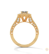 1.70 Ct. Emerald-Cut Halo Lab Diamond Ring