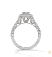 1.70 Ct. Emerald-Cut Halo Lab Diamond Ring