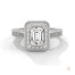 1.70 Ct. Emerald-Cut Halo Lab Diamond Ring