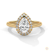 1.70 Ct. Pear Halo Lab Diamond Engagement Ring