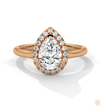 1.70 Ct. Pear Halo Lab Diamond Engagement Ring