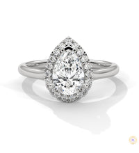 1.70 Ct. Pear Halo Lab Diamond Engagement Ring