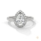 1.70 Ct. Pear Halo Lab Diamond Engagement Ring