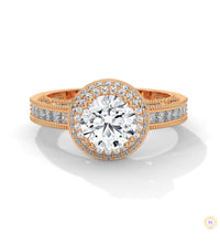 1.70 Ct. Round Halo Lab Diamond Engagement Ring