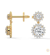 1.75 CT. Double Halo Diamond Drop Earrings