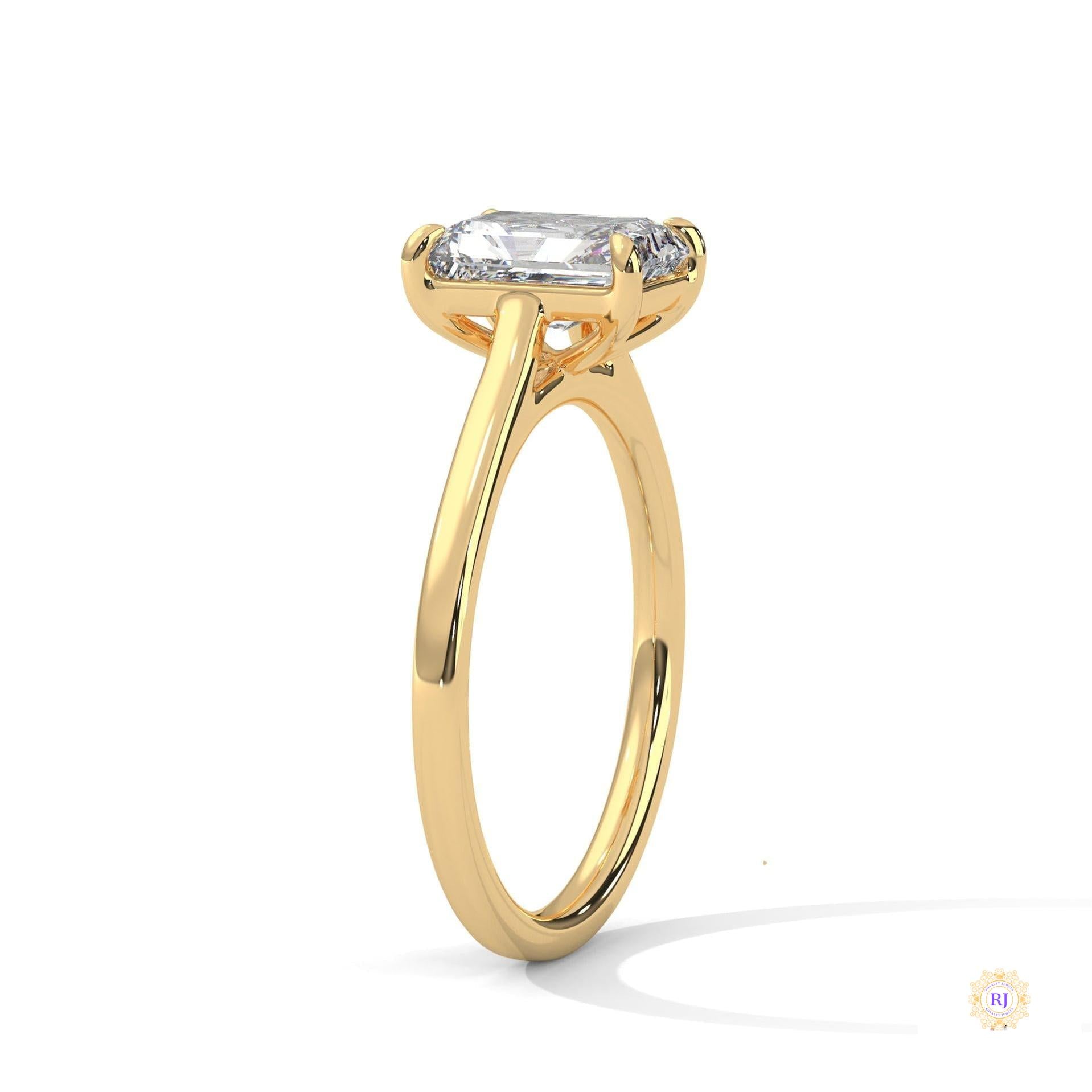 1.75 Ct. Emerald-Cut Solitaire Lab Diamond Ring