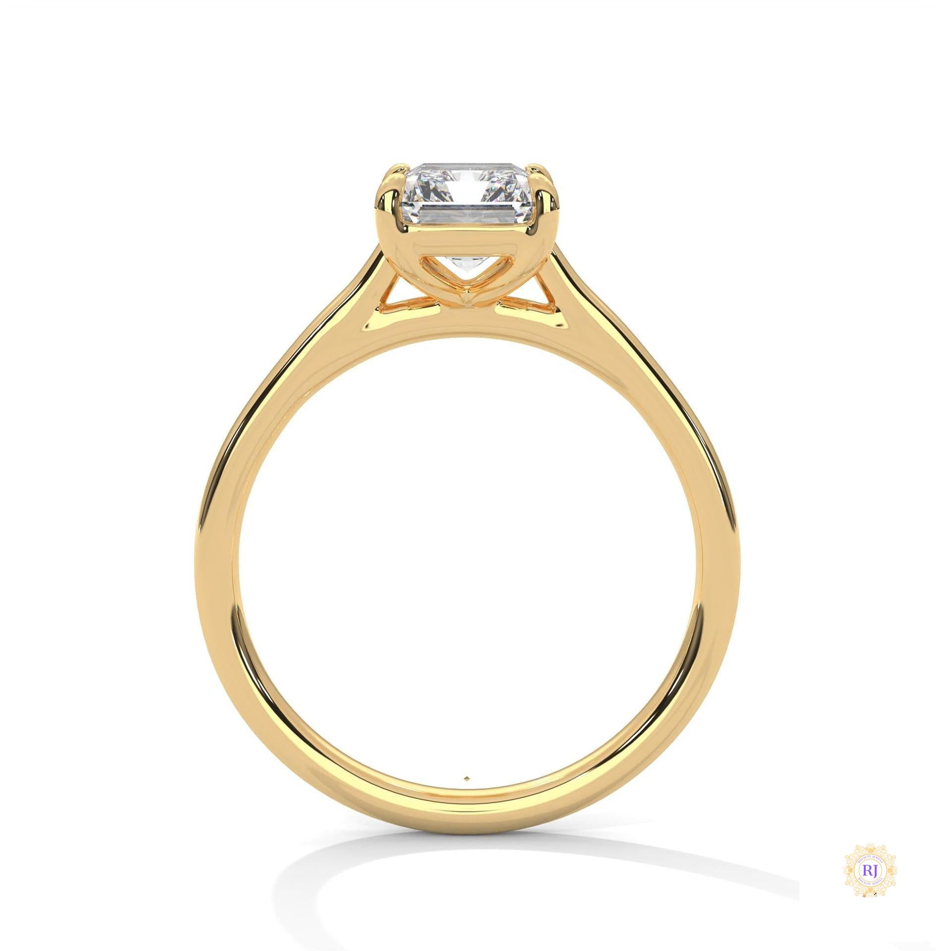 1.75 Ct. Emerald-Cut Solitaire Lab Diamond Ring