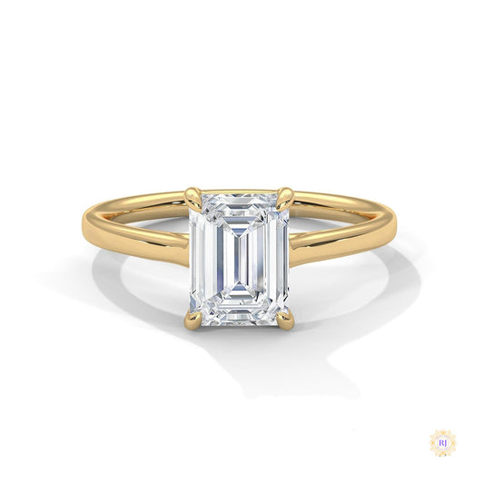 1.75 Ct. Emerald-Cut Solitaire Lab Diamond Ring